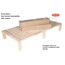Gigapur Überlänge 220cm, Kiefer massiv Holzbett G56,naturbelassen, Liegefläche 290x220cm, mit Standardfuß 25cm Höhe, inkl. Lattenrost und Matratzenbügeln