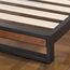 Zinus Suzanne 18 cm Bettrahmen aus Metall und Holz | Massivholz & Stahlkonstruktion | Holzlattenunterstützung | Einfache Montage | 140 x 200 cm | Kastanienbraun