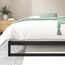 Zinus Trisha Bettgestell 140x200 cm - 18 cm Niedrige Bauweise - Metallbett 140x200 mit Lattenrost aus Holz - Umweltfreundliche Verpackung & Einfache Montage - Schwarz