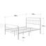 Zinus Florence Bett 140x200 cm - Höhe 30 cm mit Unterbettstauraum - Metall-Plattformbettrahmen mit Kopfteil und Fußteil - Weiß