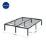 Olee sleep 45cm Stabiler Stahlbett / Stahl-Lattenrost / Anti-Rutsch-Unterstützung / Matratzenunterbau / Metallbett / Bettrahmen / Bett / 160 x 200cm / Queen / Schwarz / Metall