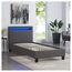 CARO-Möbel Polsterbett Mandalay 90 x 200 cm grau - mit LED Beleuchtung Einzelbett Kunstlederbett mit Lattenrahmen