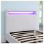 CARO-Möbel Polsterbett Mandalay mit LED Beleuchtung Einzelbett Lederbett 90 x 200 cm mit Lattenrahmen, Lederimitat in weiß