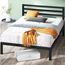 Zinus Mia Modern Studio 35,5 cm Plattform 1500H Metallbettrahmen/Matratzenbasis/Keine Boxspring erforderlich/Stabiler Holzlattenrost/Schnelle, einfache Montage/ 140 x 200 cm