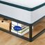 Olee Sleep 22cm Modernes Metall-Plattformbettgestell / Bett / Metallgestell / Stahl-Lattenrost / Matratzenrahmen / Kein Boxspring erforderlich / 160 x 200cm / Queen / Schwarz