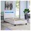 CARO-Möbel Polsterbett Mandalay mit LED Beleuchtung Einzelbett Lederbett 90 x 200 cm mit Lattenrahmen, Lederimitat in weiß