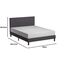Zinus Judy Bettgestell, gepolstert, Matratzen-Fundament, Holzlattenstütze, Keine Boxspringfeder, einfache Montage, Queensize, Grau