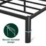 Zinus Van Doppelbettrahmen – Bett 135 x 190 cm – 41 cm Höhe mit Unterbettkommode – Metallplattform-Bettrahmen mit Stahllattenstütze – Schwarz