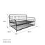 Novogratz Bright Pop Doppel-Tagesbett aus Metall, stilvoll und multifunktional, integrierte Rollen, schwarz
