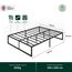 Zinus Lorelai Kingsize-Bettgestell – Bett 150 x 200 cm – 36 cm Höhe mit Stauraum unter dem Bett – Metall-Plattform-Bettrahmen mit Stahllattenstütze – Schwarz