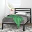 Zinus Mia Modern 36 cm Plattformbettrahmen aus Metall mit Kopfteil | Holzlattenunterstützung | Einfache Montage | Stauraum unter dem Bett | 100 x 200 cm | Schwarz