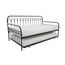 Novogratz Bright Pop Doppel-Tagesbett aus Metall, stilvoll und multifunktional, integrierte Rollen, schwarz