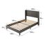 Zinus Sasha Bed 100x200 cm - Höhe 25 cm - Gepolsterter Plattform Bettrahmen mit Wingback Kopfteil und Bambus Lattenrost - Dunkelgrau