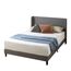 Zinus Sasha Bed 180x200 cm - Höhe 25 cm - Gepolsterter Plattform Bettrahmen mit Wingback Kopfteil und Bambus Lattenrost - Mittelgrau