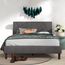 Zinus Judy Bettgestell, gepolstert, Matratzen-Fundament, Holzlattenstütze, Keine Boxspringfeder, einfache Montage, Queensize, Grau