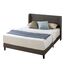 Zinus Sasha Bed 180x200 cm - Höhe 25 cm - Gepolsterter Plattformbettrahmen mit Wingback Kopfteil und Bambuslattenrost - Dunkelgrau