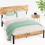 Zinus Olivia Toskanisches Metall- und Holz-Plattformbett mit Holzlattenrost / Matratzenbasis/ Keine Boxspring erforderlich/Bed-in-a-Box/ Schnelle, einfache Montage/ 140 x 200 cm