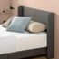 Zinus Sasha Bed 180x200 cm - Höhe 25 cm - Gepolsterter Plattformbettrahmen mit Wingback Kopfteil und Bambuslattenrost - Dunkelgrau