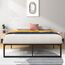 Zinus Lorelai Kingsize-Bettgestell – Bett 150 x 200 cm – 36 cm Höhe mit Stauraum unter dem Bett – Metall-Plattform-Bettrahmen mit Stahllattenstütze – Schwarz