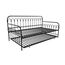 Novogratz Bright Pop Doppel-Tagesbett aus Metall, stilvoll und multifunktional, integrierte Rollen, schwarz