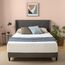 Zinus Sasha Bed 180x200 cm - Höhe 25 cm - Gepolsterter Plattformbettrahmen mit Wingback Kopfteil und Bambuslattenrost - Dunkelgrau