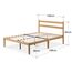 Zinus Ellie Doppelbettrahmen – Bett 135 x 190 cm – 35 cm Höhe mit Stauraum unter dem Bett – Bambus und Holz Plattform-Bettgestell mit Kopfteil – Braun