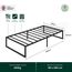 Zinus Lorelai Einzelbettgestell – Bett 90 x 190 cm – 36 cm Höhe mit Unterbettkommode – Plattform-Bettgestell aus Metall mit Stahllattenstütze – Schwarz