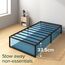Zinus Lorelai Einzelbettgestell – Bett 90 x 190 cm – 36 cm Höhe mit Unterbettkommode – Plattform-Bettgestell aus Metall mit Stahllattenstütze – Schwarz