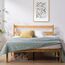 Zinus Ellie Doppelbettrahmen – Bett 135 x 190 cm – 35 cm Höhe mit Stauraum unter dem Bett – Bambus und Holz Plattform-Bettgestell mit Kopfteil – Braun