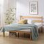 Zinus Ellie Doppelbettrahmen – Bett 135 x 190 cm – 35 cm Höhe mit Stauraum unter dem Bett – Bambus und Holz Plattform-Bettgestell mit Kopfteil – Braun