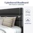 Allewie Upholstered Bettplattform, Metall, Holz, Polyester, Dunkelgrau, Full