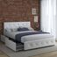 DHP Furniture Dakota Bett mit Stauraum, weißes PU, Doppelbett