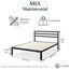 Zinus MIA Bettgestell mit Metallplattform mit Kopfteil/Matratzenunterlage/Holzlattenständer/einfache Montage/Bett in Box/Möbel für Schlafzimmer/Doppelbett