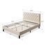Zinus Misty Gepolstertes Plattformbettgestell, Matratzenfundament, Holzlattenstütze, kein Boxspringbett nötig, einfache Montage, Taupe, voll