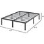 Olee Sleep 14 Inch Heavy Duty Steel Slat/Anti-Slip Support/Easy Assembly/Mattress Foundation/Bed Frame/Maximum Storage/Noise Free/No Box Spring Needed, Black