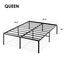 Best Price Mattress Queen Bettgestell, Metall, Holz, 45,7 cm, Schwarz
