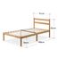 Zinus Ellie Einzelbettgestell – Bett 90 x 190 cm – 35 cm Höhe mit Stauraum unter dem Bett – Bambus-Bettgestell mit Kopfteil – Braun