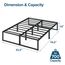 Zinus Caleb Bett - Bett mit Stauraum unter dem Bett - Metall-Plattformbettrahmen - Schwarz
