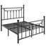 SHA CERLIN 35,6 cm Queen-Size-Metallbettrahmen, viktorianisches Kopfteil und Fußteil, Stahllattenmatratzenfundament zur Aufbewahrung, kein Boxspringbett erforderlich, geräuschfrei, Schwarz
