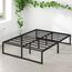 Zinus Caleb Bett - Bett mit Stauraum unter dem Bett - Metall-Plattformbettrahmen - Schwarz