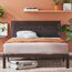 Zinus Cherie Faux Leather Classic Platform Bed Frame with Steel Support Slats, Full