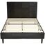 Amazon Basics Bettgestell aus Kunstleder, gepolstert, mit Holzlatten Full schwarz