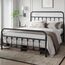 Yaheetech Klassisches Metall-Plattform-Bettgestell, Matratze, Fundament mit viktorianischem Stil, Eisenkunst-Kopfteil/Fußteil/Unterbett-Aufbewahrung/kein Boxspringbett erforderlich/Queen-Size-Größe,