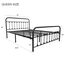 URODECOR Queen Plattform Metallbettrahmen mit Kopfteil und Fußteil, Vintage viktorianischen Stil Matratze Fundament, kein Boxspring erforderlich, Unterbettkommode, Schwarz