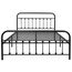 URODECOR Queen Plattform Metallbettrahmen mit Kopfteil und Fußteil, Vintage viktorianischen Stil Matratze Fundament, kein Boxspring erforderlich, Unterbettkommode, Schwarz