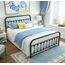 URODECOR Queen Plattform Metallbettrahmen mit Kopfteil und Fußteil, Vintage viktorianischen Stil Matratze Fundament, kein Boxspring erforderlich, Unterbettkommode, Schwarz