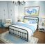 URODECOR Queen Plattform Metallbettrahmen mit Kopfteil und Fußteil, Vintage viktorianischen Stil Matratze Fundament, kein Boxspring erforderlich, Unterbettkommode, Schwarz