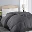 EASELAND Steppdecke für alle Jahreszeiten, Kingsize, weich, gesteppt, Alternative Steppdecke, Hotel-Kollektion, wendbar, mit Ecklaschen, Winter, warm, flauschig, hypoallergen, dunkelgrau, 228 x 253 cm