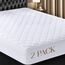 Utopia Bedding Gesteppte Matratzenauflage, Doppelbettgröße, elastische Matratzenauflage, dehnbar bis 40,6 cm, maschinenwaschbar, Weiß, 2 Stück