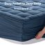 EASELAND Matratzenauflage für Doppelbett, gesteppt, Matratzenschoner, Einzelbett, 20,3–53,3 cm tief, kühlende Matratzenauflage (99 x 190 cm, Dunkelblau)